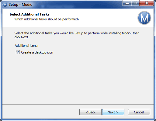 Modio installation. The installation itself doesn't take long. After it's completed we will have a really powerful tool for modding Xbox 360 games.